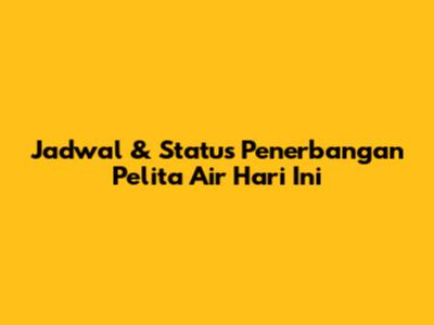 Jadwal & Status Penerbangan Pelita Air Hari Ini
