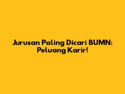 Jurusan Paling Dicari BUMN: Peluang Karir!