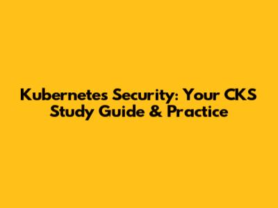 Kubernetes Security: Your CKS Study Guide & Practice