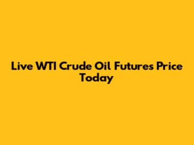 Live WTI Crude Oil Futures Price Today