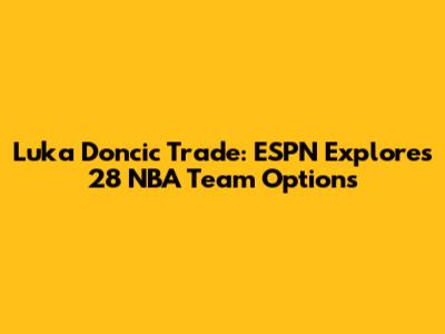 Luka Doncic Trade: ESPN Explores 28 NBA Team Options
