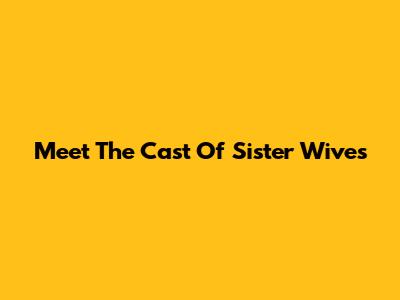 Meet The Cast Of 'Sister Wives'