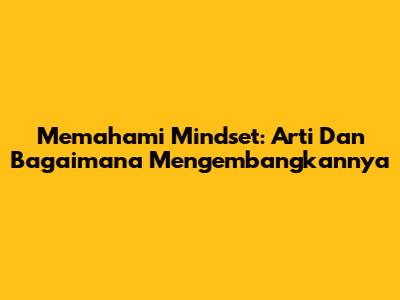 Memahami Mindset: Arti Dan Bagaimana Mengembangkannya