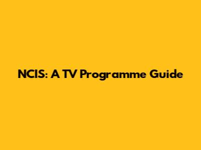 NCIS: A TV Programme Guide