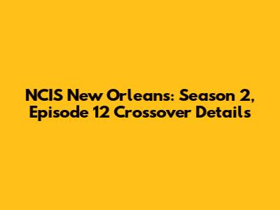 NCIS New Orleans: Season 2, Episode 12 Crossover Details