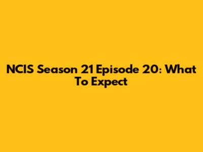 NCIS Season 21 Episode 20: What To Expect