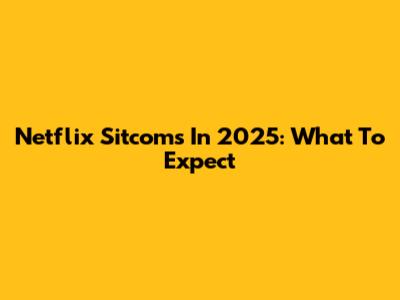 Netflix Sitcoms In 2025: What To Expect
