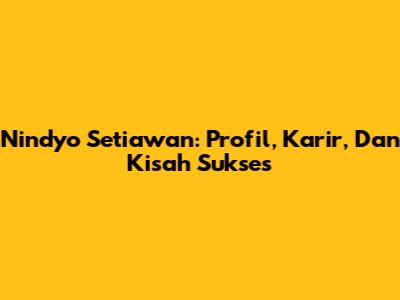 Nindyo Setiawan: Profil, Karir, Dan Kisah Sukses