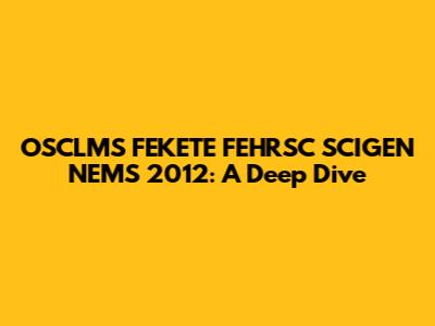 OSCLMS FEKETE FEHRSC SCIGEN NEMS 2012: A Deep Dive