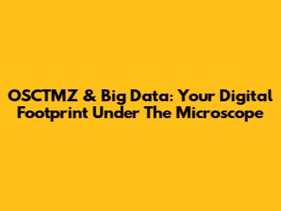 OSCTMZ & Big Data: Your Digital Footprint Under The Microscope
