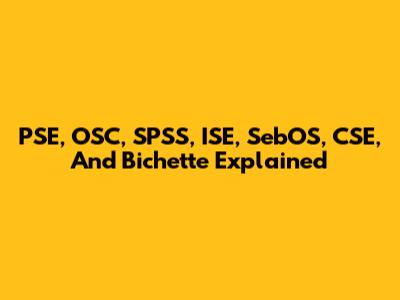 PSE, OSC, SPSS, ISE, SebOS, CSE, And Bichette Explained