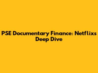 PSE Documentary Finance: Netflix's Deep Dive