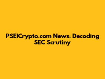 PSEICrypto.com News: Decoding SEC Scrutiny