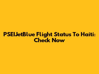PSEIJetBlue Flight Status To Haiti: Check Now