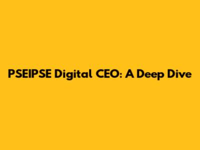 PSEIPSE Digital CEO: A Deep Dive