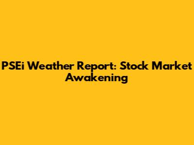 PSEi Weather Report: Stock Market Awakening