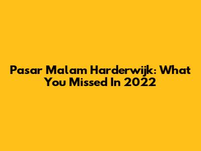 Pasar Malam Harderwijk: What You Missed In 2022
