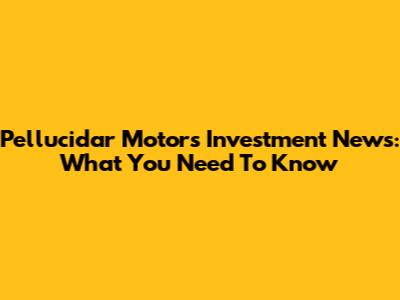 Pellucidar Motors Investment News: What You Need To Know