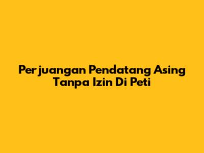 Perjuangan Pendatang Asing Tanpa Izin Di Peti