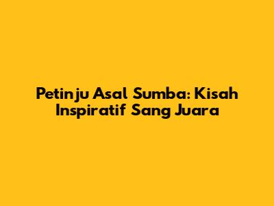 Petinju Asal Sumba: Kisah Inspiratif Sang Juara