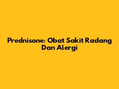 Prednisone: Obat Sakit Radang Dan Alergi