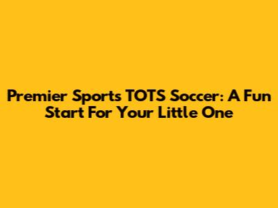 Premier Sports TOTS Soccer: A Fun Start For Your Little One