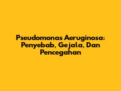 Pseudomonas Aeruginosa: Penyebab, Gejala, Dan Pencegahan