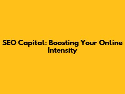 SEO Capital: Boosting Your Online Intensity