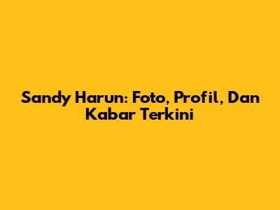 Sandy Harun: Foto, Profil, Dan Kabar Terkini