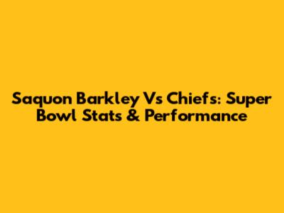Saquon Barkley Vs Chiefs: Super Bowl Stats & Performance