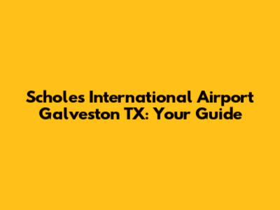 Scholes International Airport Galveston TX: Your Guide