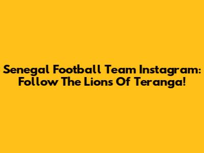 Senegal Football Team Instagram: Follow The Lions Of Teranga!