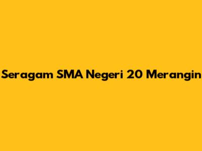 Seragam SMA Negeri 20 Merangin