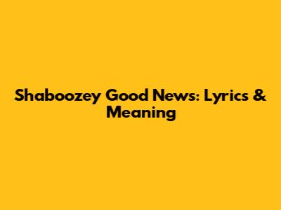 Shaboozey Good News: Lyrics & Meaning