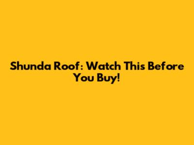 Shunda Roof: Watch This Before You Buy!
