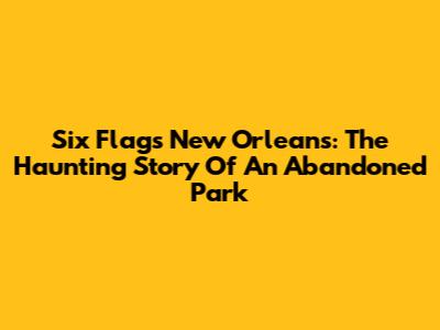 Six Flags New Orleans: The Haunting Story Of An Abandoned Park