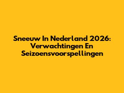 Sneeuw In Nederland 2026: Verwachtingen En Seizoensvoorspellingen