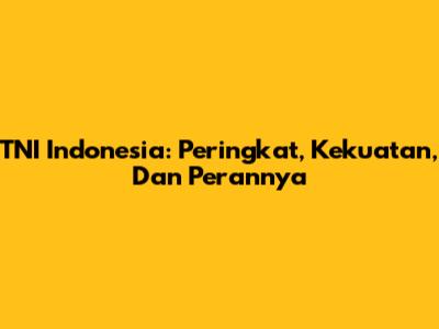 TNI Indonesia: Peringkat, Kekuatan, Dan Perannya
