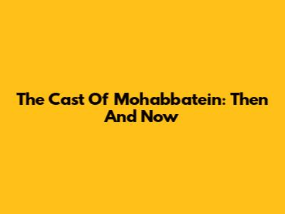 The Cast Of Mohabbatein: Then And Now