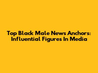 Top Black Male News Anchors: Influential Figures In Media
