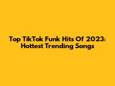 Top TikTok Funk Hits Of 2023: Hottest Trending Songs