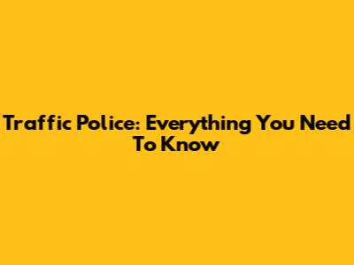 Traffic Police: Everything You Need To Know