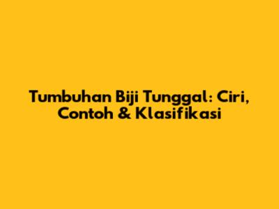 Tumbuhan Biji Tunggal: Ciri, Contoh & Klasifikasi