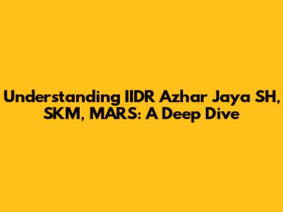 Understanding IIDR Azhar Jaya SH, SKM, MARS: A Deep Dive