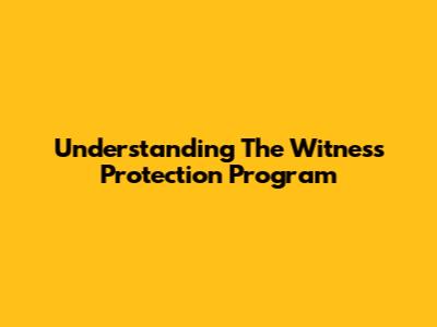 Understanding The Witness Protection Program