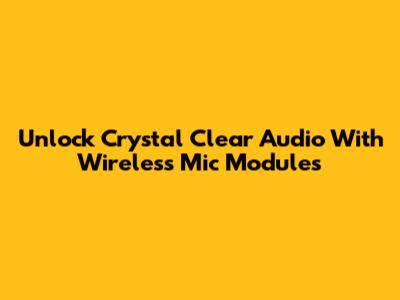 Unlock Crystal Clear Audio With Wireless Mic Modules