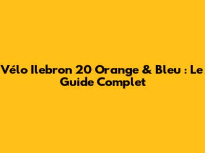 Vélo Ilebron 20 Orange & Bleu : Le Guide Complet