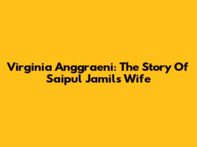 Virginia Anggraeni: The Story Of Saipul Jamil's Wife