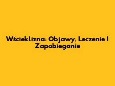 Wścieklizna: Objawy, Leczenie I Zapobieganie