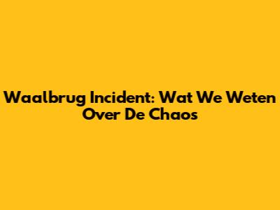 Waalbrug Incident: Wat We Weten Over De Chaos